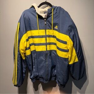 adidas Blue and Yellow Puffer Jacket